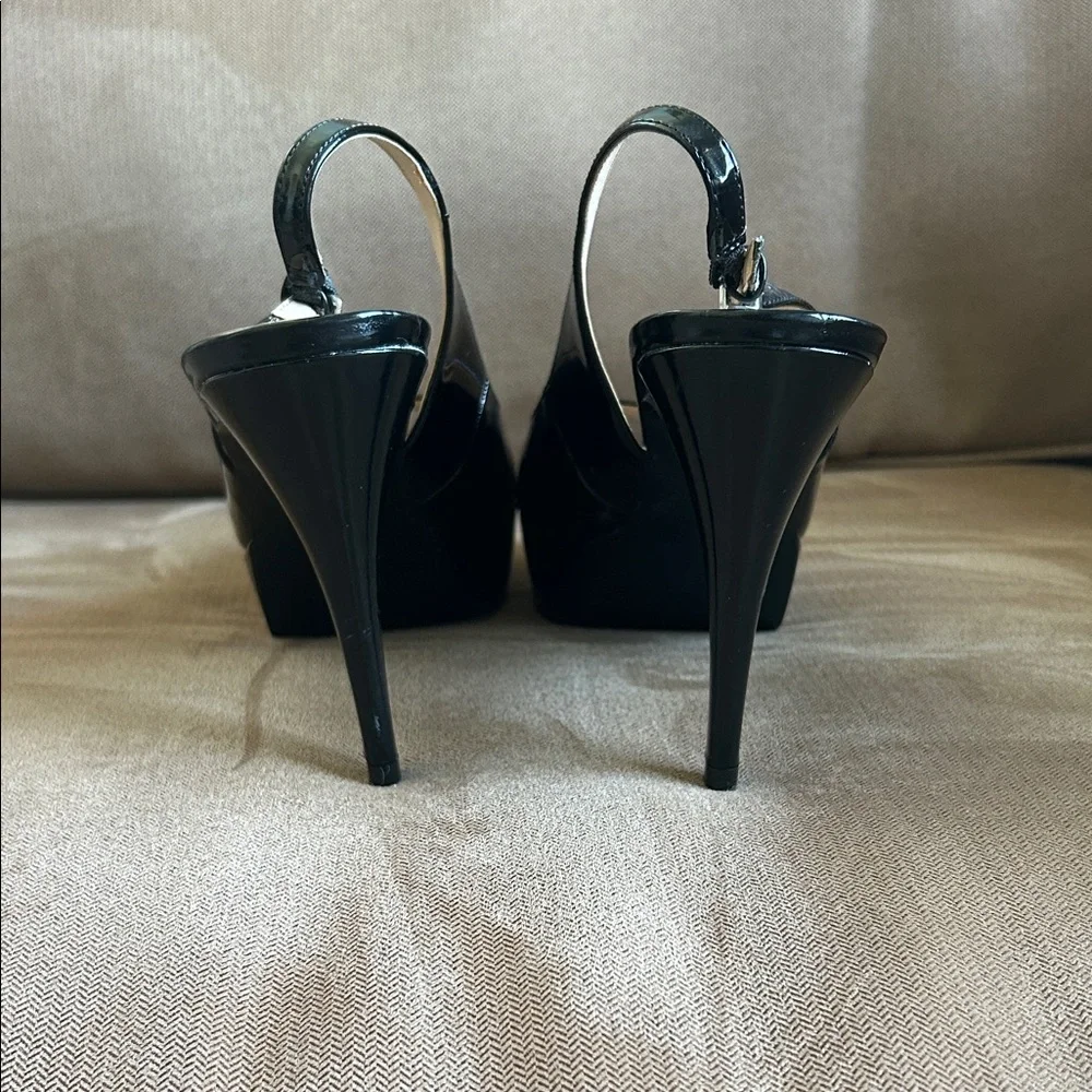 Guess Glossy Black Slingback Heels - Picture 3 of 3